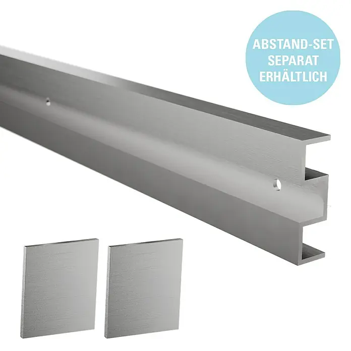 Diamond Doors Schiebetürbeschlag Linea 40 - Aluminium, Art Beschlag: Geschlossen, 1.900 mm, Passend für: Diamond Doors Holzschiebetüren - Aluminiumprofil mit Abstandhalter-Set, separat erhältlich für vielseitige Anwendungen.
