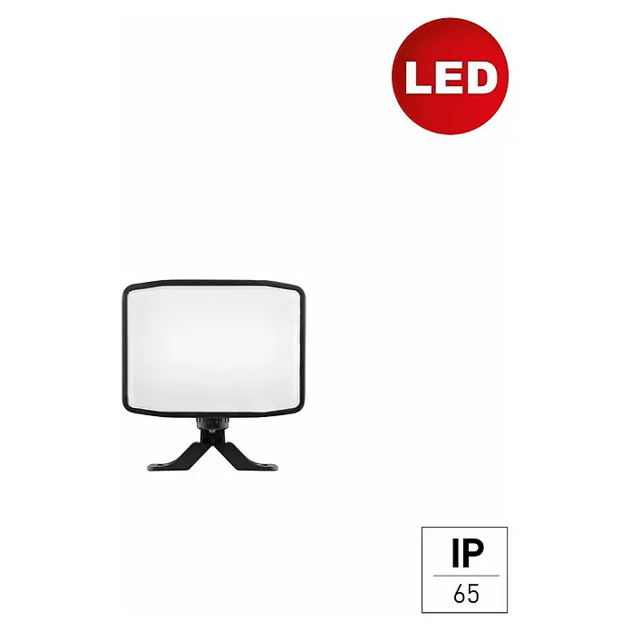 E2 elektro LED-Strahler Pro - 20 W, 2.200 lm, 6.000 K, IP65 - Produktabbildung einer LED-Leuchte mit schwarzem Rahmen und IP65-Schutz, ideal für den Einsatz in feuchten Umgebungen.