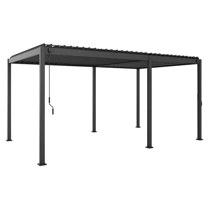 Mirador Pergola Solid 80 - B x T: 500 x 300 cm, Anthrazit, Material Gestell: Stahl - Stilvolle Pergola mit verstellbaren Lamellen für optimalen Sonnenschutz und ein modernes Design, ideal für jeden Garten oder Terrasse.
