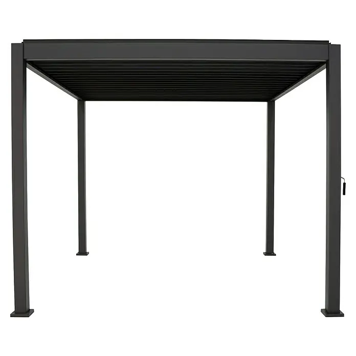 Mirador Pergola Classic 111 - B x T: 300 x 300 cm, Anthrazit, Material Gestell: Aluminium - Stilvolle Pergola mit Lamellendach für den Außenbereich. Perfekt, um Schatten zu spenden und das Ambiente im Garten oder auf der Terrasse aufzuwerten.