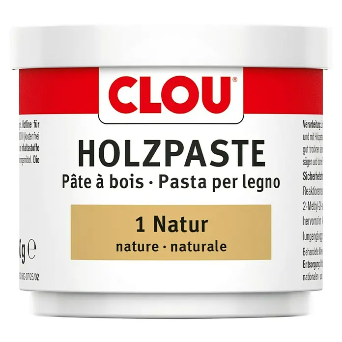 Clou Holzpaste - Natur, 150 g - Dose Clou Holzpaste Natur. Zum Ausbessern von Holzoberflächen, ideal für Möbel und andere Holzarbeiten. Einfache Anwendung für perfekte Ergebnisse.