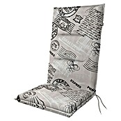 Doppler Sitzauflage Spot (Hochlehner, L x B x H: 119 x 48 x 5 cm, Polyester, Baumwolle, Grau Vintage Schriftmuster) | BAUHAUS