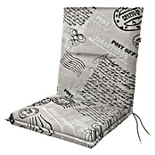 Doppler Sitzauflage Spot (Niederlehner, L x B x H: 100 x 48 x 5 cm, 55% Polyester, 45% Baumwolle, Grau Vintage Schriftmuster) | BAUHAUS