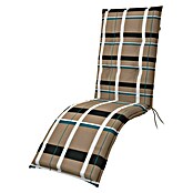 Doppler Liegenauflage Living Karo (Relaxsesselauflage, L x B x H: 170 x 48 x 6 cm, Polyester, Baumwolle, Braun/Weiß) | BAUHAUS