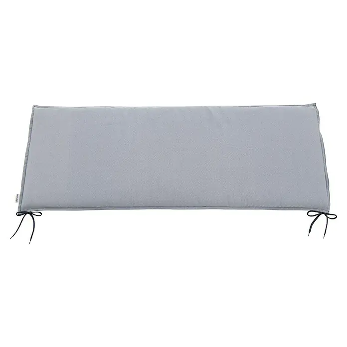 Doppler Sitzkissen - L x B x H: 120 x 45 x 4 cm, Grau, Polyester, 2er Bank - Graues Sitzkissen mit Bindebändern für bequemes Sitzen im Innen- und Aussenbereich, ideal für Terrassen und Gartenmöbel.