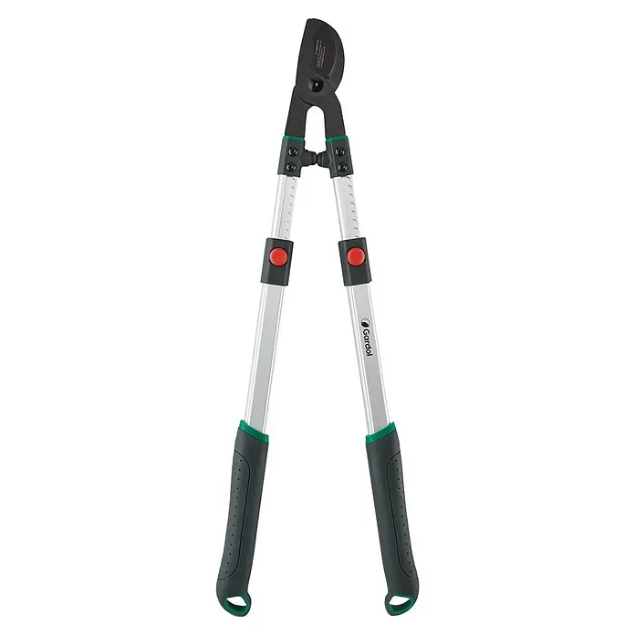 Gardol Premium Teleskop-Astschere GDB37 - Max. Aststärke: 37 mm - Eine Gartenschere von Gardol mit Teleskoparmen und schwarzen Griffen zum Schneiden von Ästen und Zweigen.
