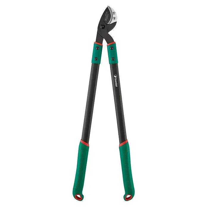 Gardol Classic Astschere GDA33 - Max. Aststärke: 33 mm - Eine Gartenschere mit langen Griffen und grünen Handgriffen, die zum Beschneiden von Ästen und Zweigen im Garten verwendet wird.