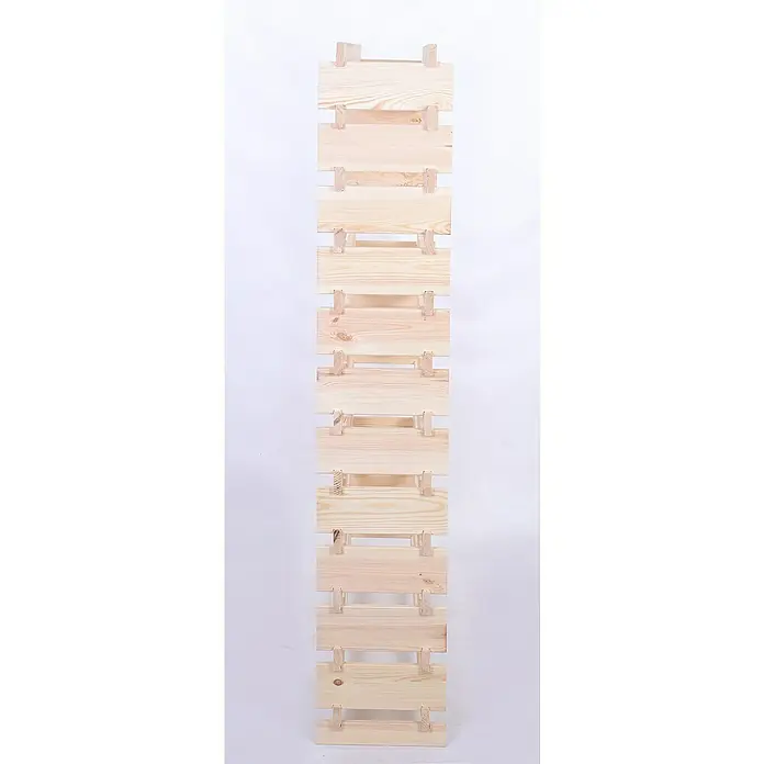 Proregal Flaschenregal Weinregal VINOTECA FLEX PRO für 144 Flaschen - L x B x H: 28 x 123 x 163 cm, Holz, Anzahl Böden: 12 Stk. - Eine Aufnahme eines Holzregals, das durch seine Konstruktion und natürliche Holzfarbe besticht und sich gut in Wohnräume integrieren lässt.