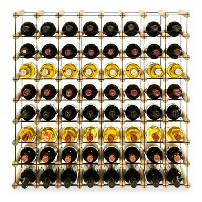 Proregal Flaschenregal Modulares Weinregal VINOTECA MOD METAL für 8x8 Flaschen - Holz - Weinregal aus Holz für 72 Flaschen. Bietet stilvolle und praktische Lagerung für Ihre Weinsammlung.