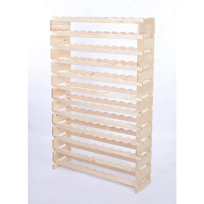 Proregal Flaschenregal Weinregal VINOTECA FLEX PRO für 120 Flaschen - L x B x H: 28 x 103 x 163 cm, Holz, Anzahl Böden: 12 Stk. - Ein naturbelassenes, unbehandeltes Weinregal aus Holz, ideal für die Lagerung Ihrer Weinsammlung. Rustikales Design für Weinkeller oder Wohnbereich.