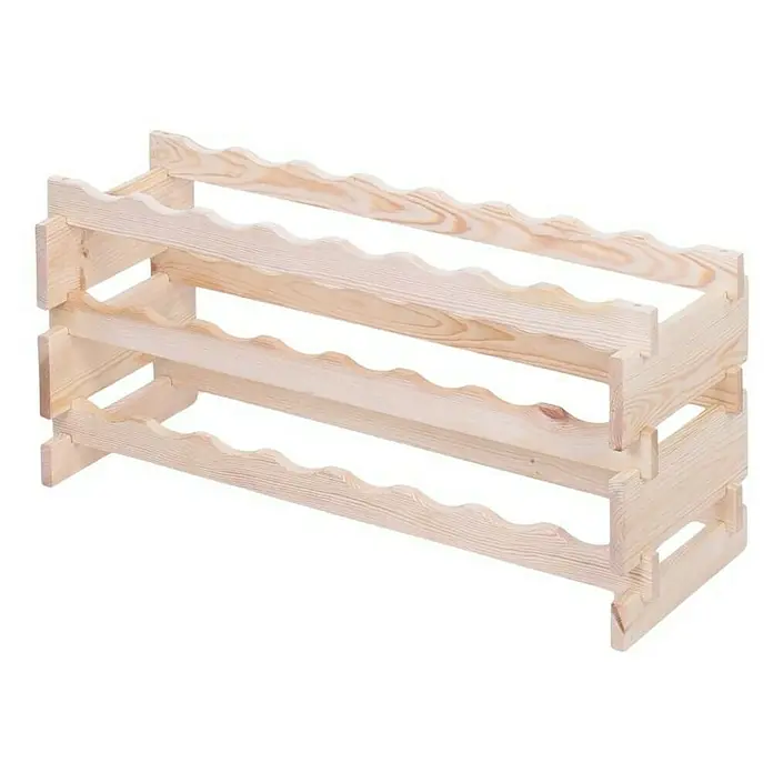 Proregal Flaschenregal Weinregal VINOTECA FLEX PRO für 24 Flaschen - L x B x H: 28 x 84 x 37 cm, Holz, Anzahl Böden: 3 Stk. - Ein dreistöckiges, unbehandeltes, helles Holz Weinregal zur Aufbewahrung von Weinflaschen. Das Weinregal ist freistehend und unmontiert.