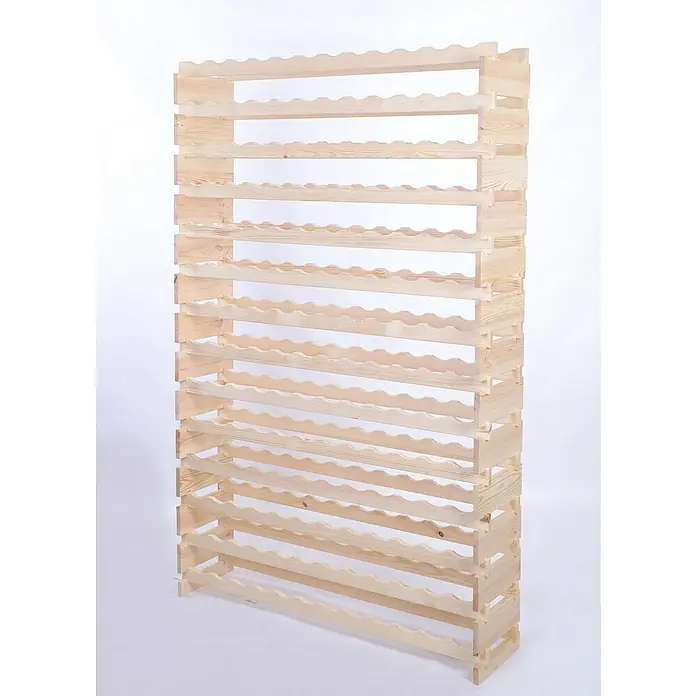 Proregal Flaschenregal Weinregal VINOTECA FLEX PRO für 168 Flaschen - L x B x H: 28 x 123 x 191 cm, Holz, Anzahl Böden: 14 Stk. - Ein unbehandeltes Weinregal aus hellem Holz, ideal zur Aufbewahrung und Präsentation Ihrer Weinsammlung in Ihrem Zuhause oder Ihrer Bar.