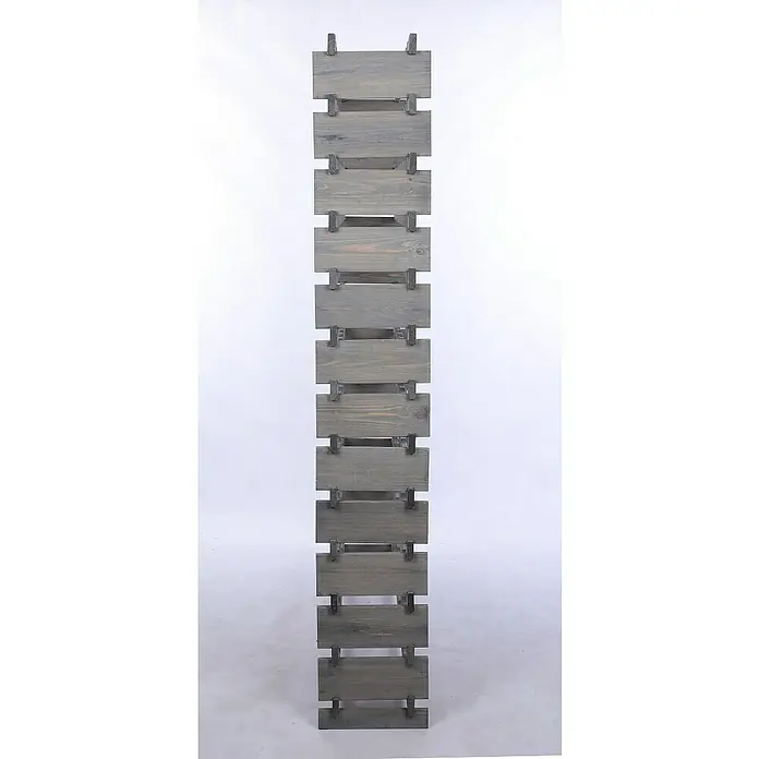 Proregal Flaschenregal Weinregal VINOTECA FLEX PRO für 156 Flaschen - L x B x H: 28 x 123 x 177 cm, Holz, Anzahl Böden: 13 Stk. - Graues Holzregal, das durch Sprossen verbunden ist. Es ist ein stilvolles Möbelstück für die Aufbewahrung und Präsentation von Gegenständen.