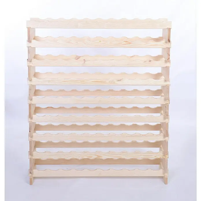 Proregal Flaschenregal Weinregal VINOTECA FLEX PRO für 90 Flaschen - L x B x H: 28 x 103 x 121 cm, Holz - Weinregal aus hellem Holz, ideal zur Lagerung Ihrer Weinsammlung. Bietet stilvolle Aufbewahrung für Weinflaschen.