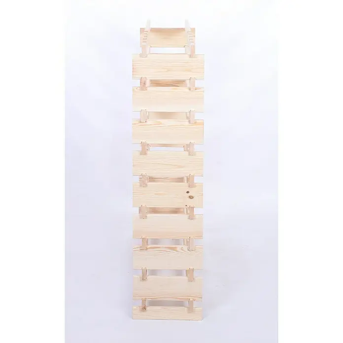 Proregal Flaschenregal Weinregal VINOTECA FLEX PRO für 90 Flaschen - L x B x H: 28 x 103 x 121 cm, Holz - Ein minimalistisches Weinregal aus hellem Holz, das durch sein schlichtes Design und die natürliche Maserung besticht. Perfekt für Weinliebhaber.