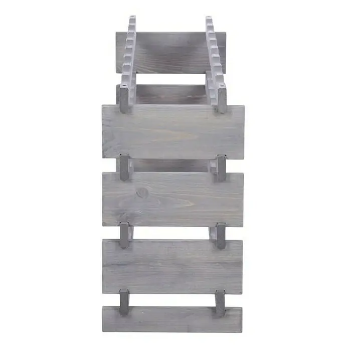 Proregal Flaschenregal Weinregal VINOTECA FLEX PRO für 32 Flaschen - L x B x H: 28 x 84 x 51 cm, Holz, Anzahl Böden: 4 Stk. - Grauer Holzweinständer für 4 Flaschen mit robusten Halterungen, ideal für die stilvolle Aufbewahrung von Weinen.