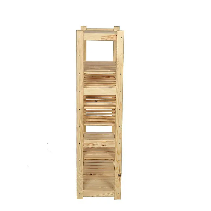 Proregal Flaschenregal Weinregal SPREEWALD für 18 Flaschen - L x B x H: 33 x 70 x 124 cm, Holz - Holzregal mit mehreren Fächern und offener Bauweise, ideal für dekorative Zwecke oder zur Aufbewahrung von leichten Gegenständen.