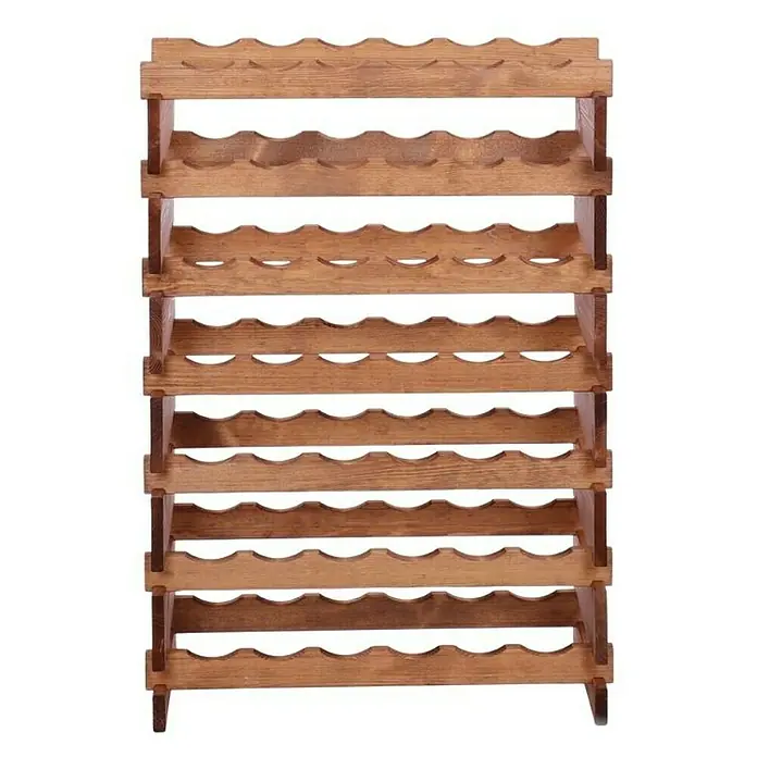 Proregal Flaschenregal Weinregal VINOTECA FLEX PRO für 42 Flaschen - L x B x H: 28 x 65 x 93 cm, Holz, Anzahl Böden: 7 Stk. - Ein rustikales Weinregal aus Holz mit mehreren Ablageflächen für die stilvolle Lagerung von Weinflaschen.