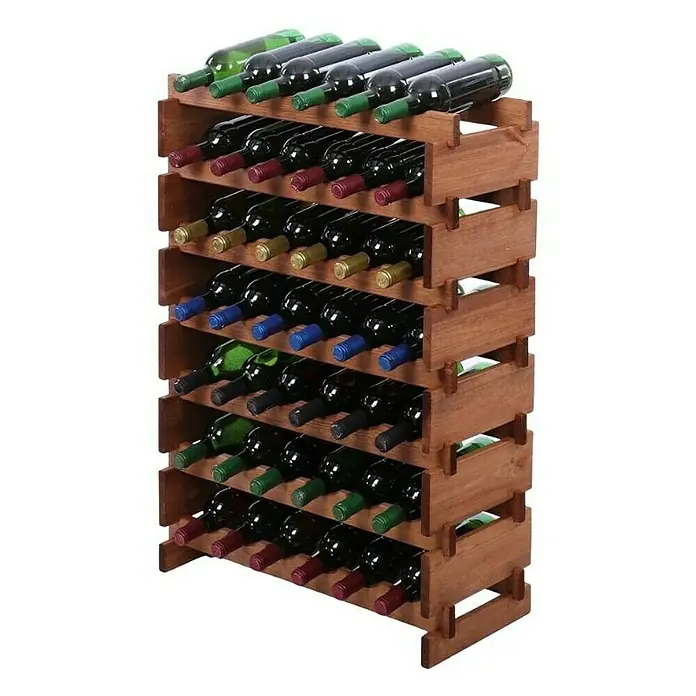 Proregal Flaschenregal Weinregal VINOTECA FLEX PRO für 42 Flaschen - L x B x H: 28 x 65 x 93 cm, Holz, Anzahl Böden: 7 Stk. - Weinflaschenregal aus Holz mit mehreren Ebenen und verschiedenen Weinsorten, ideal für die stilvolle Lagerung von Weinen.