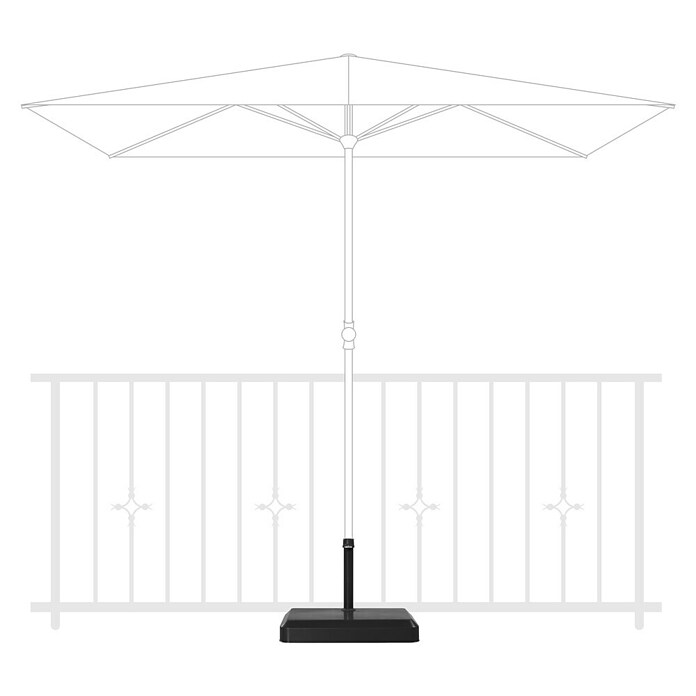 Doppler Balkonschirmständer (L x B: 28 x 49 cm, Für Rohrdurchmesser: 25 mm - 32 mm, 20 kg) | BAUHAUS