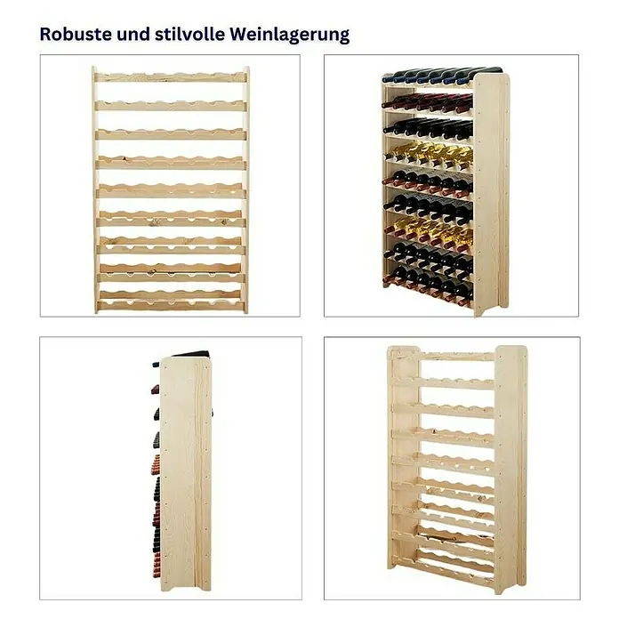 Proregal Flaschenregal Weinregal PINOTWINE C für 36 Flaschen - L x B x H: 26,5 x 63,2 x 87,2 cm, Holz - Weinregal aus Holz, robust und stilvoll, für die perfekte Weinlagerung. Bietet viel Platz für Ihre Weinsammlung.