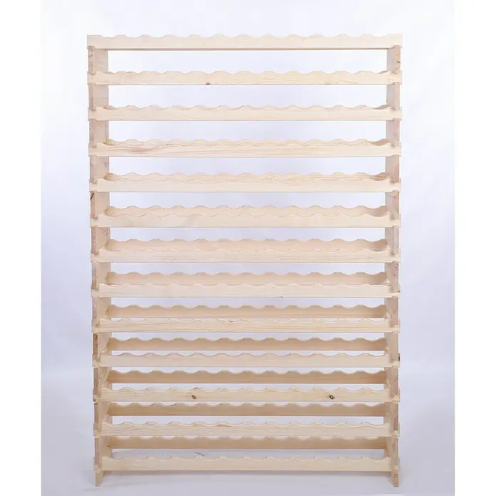 Proregal Flaschenregal Weinregal VINOTECA FLEX PRO für 156 Flaschen - L x B x H: 28 x 123 x 177 cm, Holz, Anzahl Böden: 13 Stk. - Weinregal aus hellem Holz mit mehreren Reihen zur Weinlagerung. Praktisches und stilvolles Möbelstück für Weinliebhaber.