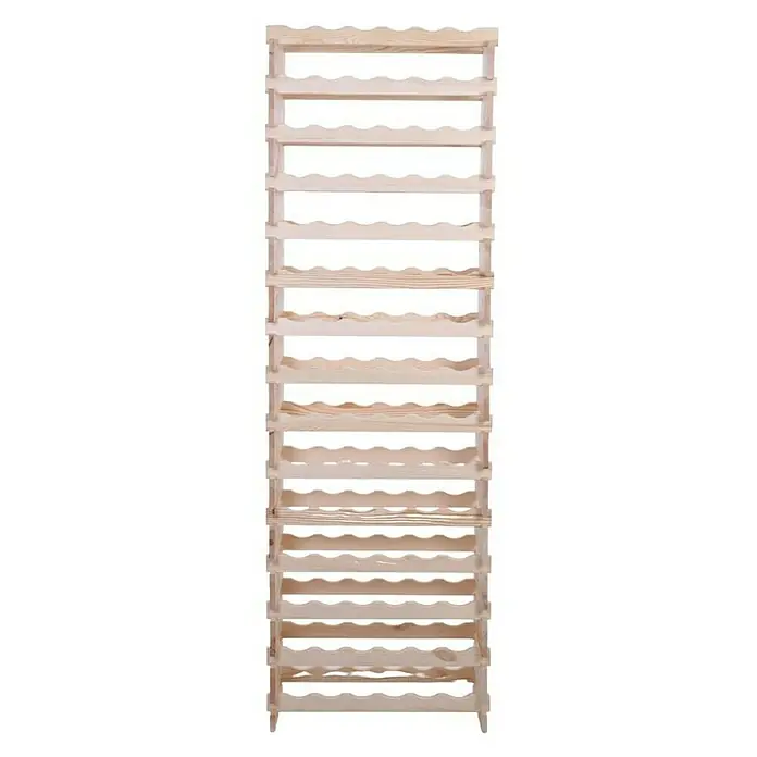 Proregal Flaschenregal Weinregal VINOTECA FLEX PRO für 90 Flaschen - L x B x H: 28 x 65 x 205 cm, Holz, Anzahl Böden: 15 Stk. - Holzweinregal zur Aufbewahrung von Flaschen, ideal für die Weinlagerung. Das unbehandelte Holz bietet vielseitige Gestaltungsmöglichkeiten.