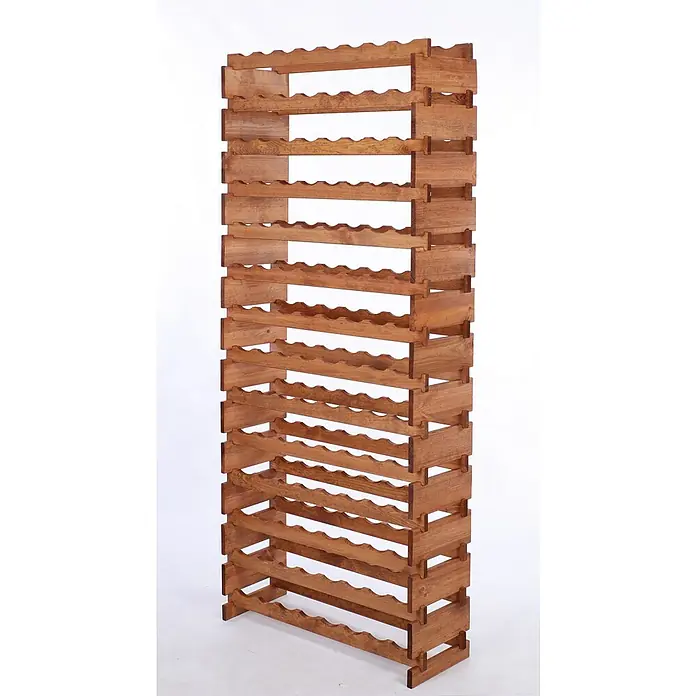 Proregal Flaschenregal Weinregal VINOTECA FLEX PRO für 112 Flaschen - L x B x H: 28 x 84 x 191 cm, Holz, Anzahl Böden: 14 Stk. - Rustikales Weinregal aus Holz mit gewellten Einlegeböden zur stilvollen Lagerung von Weinflaschen, ideal für Weinkenner.