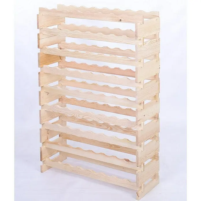 Proregal Flaschenregal Weinregal VINOTECA FLEX PRO für 72 Flaschen - L x B x H: 28 x 84 x 121 cm, Holz, Anzahl Böden: 9 Stk. - Holzregal mit wellenförmigen Regalböden zur sicheren Aufbewahrung von Weinflaschen, ideal für die stilvolle Weinlagerung.