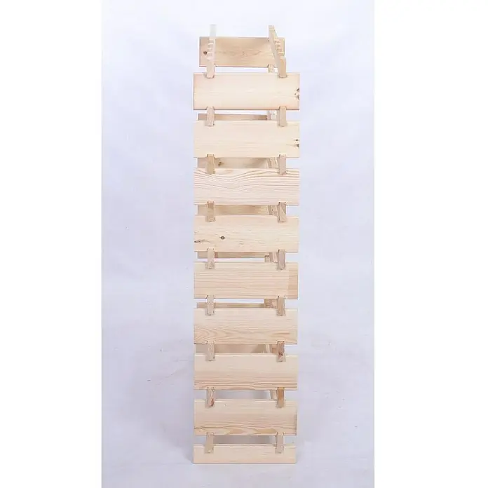 Proregal Flaschenregal Weinregal VINOTECA FLEX PRO für 72 Flaschen - L x B x H: 28 x 84 x 121 cm, Holz, Anzahl Böden: 9 Stk. - Ein schmaler, unbehandelter Holzregal für Weinflaschen, ideal für die platzsparende Aufbewahrung. Naturholzstruktur ist sichtbar.