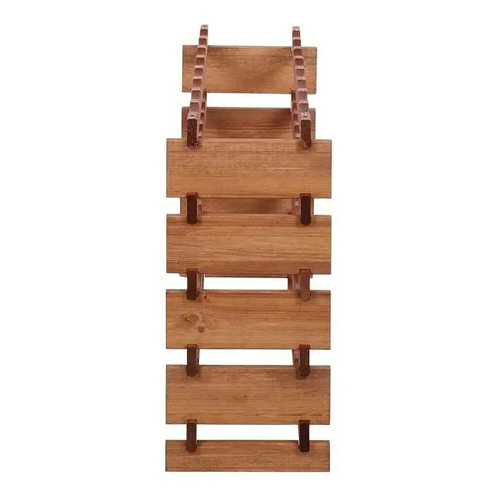 Proregal Flaschenregal Weinregal VINOTECA FLEX PRO für 40 Flaschen - L x B x H: 28 x 84 x 65 cm, Holz, Anzahl Böden: 5 Stk. - Ein rustikaler, hölzerner Weinflaschenhalter für 9 Flaschen, ideal für die stilvolle Aufbewahrung von Wein. Robuste Konstruktion, natürliche Holzmaserung.
