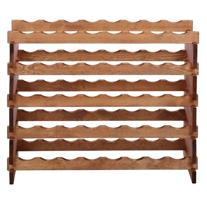 Proregal Flaschenregal Weinregal VINOTECA FLEX PRO für 40 Flaschen - L x B x H: 28 x 84 x 65 cm, Holz, Anzahl Böden: 5 Stk. - Weinregal aus Holz mit fünf Ebenen zum Aufbewahren von Weinflaschen. Das Regal ist aus hellem Holz gefertigt und bietet Platz für mehrere Flaschen.