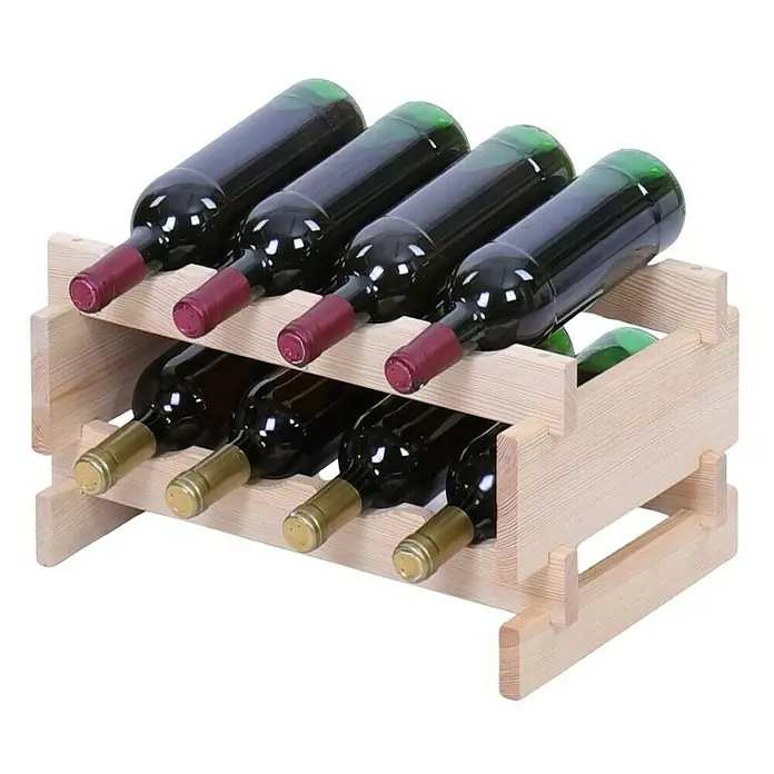 Proregal Flaschenregal Weinregal VINOTECA FLEX PRO für 8 Flaschen - L x B x H: 28 x 46 x 23 cm, Holz, Anzahl Böden: 2 Stk. - Weinregal aus Holz mit acht Weinflaschen.