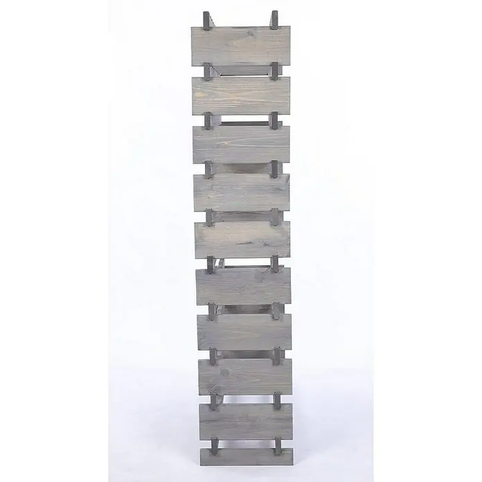 Proregal Flaschenregal Weinregal VINOTECA FLEX PRO für 80 Flaschen - L x B x H: 28 x 84 x 135 cm, Holz, Anzahl Böden: 10 Stk. - Diese Aufnahme zeigt ein schlankes, graues Weinregal aus Holz mit minimalistischem Design, ideal zur stilvollen Aufbewahrung von Weinflaschen.