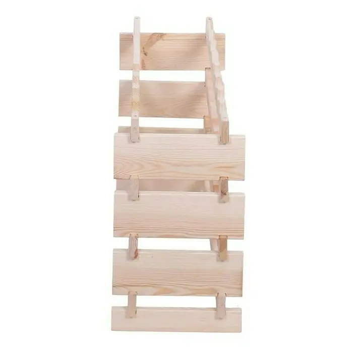 Proregal Flaschenregal Weinregal VINOTECA FLEX PRO für 32 Flaschen - L x B x H: 28 x 84 x 51 cm, Holz, Anzahl Böden: 4 Stk. - Ein handgefertigtes Weinregal aus hellem Holz, das sowohl funktional als auch dekorativ ist und Platz für mehrere Flaschen bietet.
