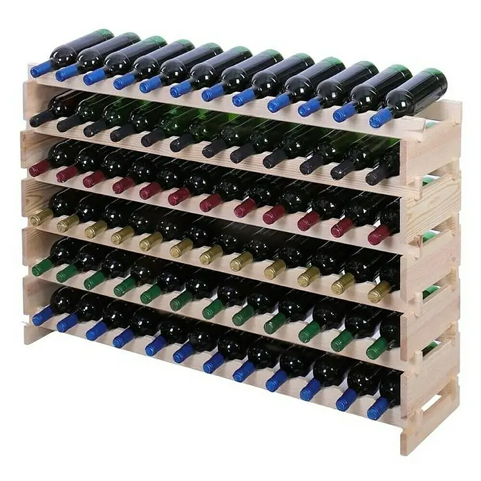 Proregal Flaschenregal Weinregal VINOTECA FLEX PRO für 72 Flaschen - L x B x H: 28 x 123 x 79 cm, Holz, Anzahl Böden: 6 Stk. - Weinregal aus Holz mit mehreren Ebenen zur Lagerung von Weinflaschen. Das Regal bietet Platz für viele Flaschen.