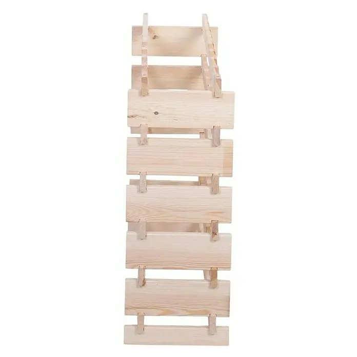 Proregal Flaschenregal Weinregal VINOTECA FLEX PRO für 48 Flaschen - L x B x H: 28 x 84 x 79 cm, Holz, Anzahl Böden: 6 Stk. - Ein sechsstöckiges Weinregal aus hellem Holz, ideal für die stilvolle Lagerung von Weinflaschen im Wohnbereich oder der Küche.