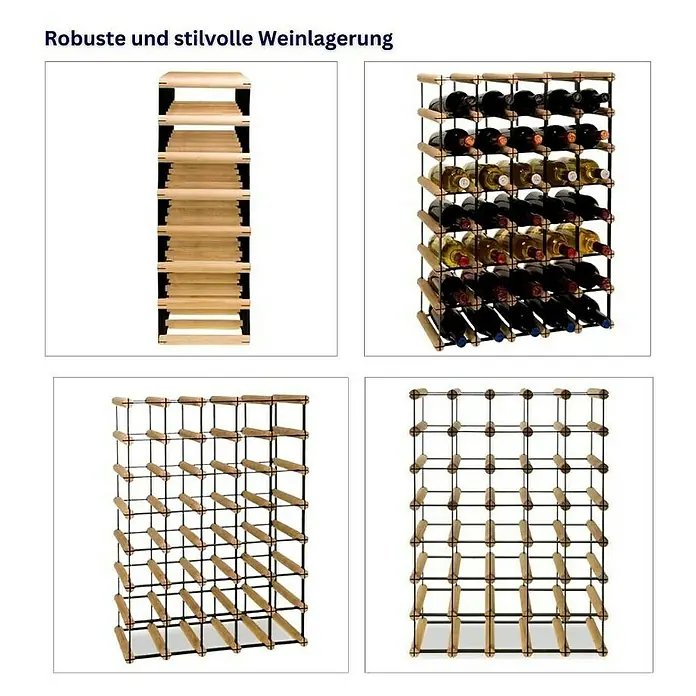Proregal Flaschenregal Modulares Weinregal VINOTECA MOD METAL für 5x7 Flaschen - Holz - Robuste Weinlagerung: Weinregale aus Holz und Metall in verschiedenen Ausführungen für die stilvolle Aufbewahrung.
