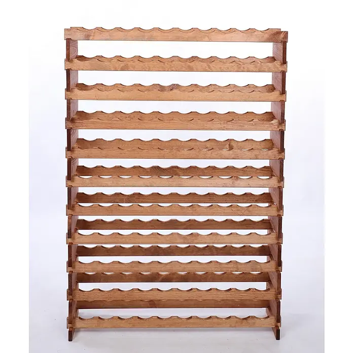 Proregal Flaschenregal Weinregal VINOTECA FLEX PRO für 110 Flaschen - L x B x H: 28 x 103 x 149 cm, Holz - Weinregal aus Holz mit zehn Etagen. Das Weinregal bietet Platz für viele Weinflaschen und ist aus massivem Kiefernholz gefertigt.