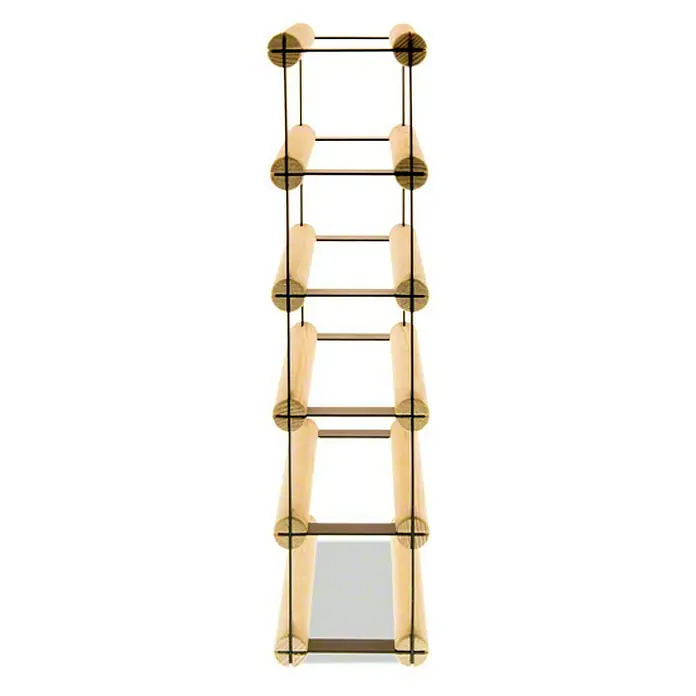 Proregal Flaschenregal Modulares Weinregal VINOTECA MOD METAL für 1x5 Flaschen - L x B x H: 24,5 x 12,5 x 52,5 cm, Holz - Weinregal aus Holz und Metall, bietet stilvolle Aufbewahrung für Ihre Weinsammlung. Ideal für Zuhause oder die Bar.