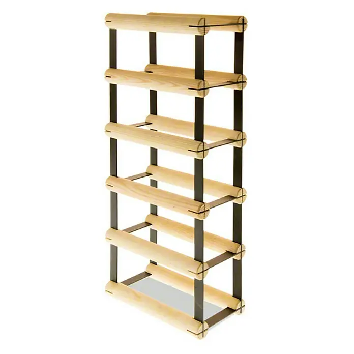 Proregal Flaschenregal Modulares Weinregal VINOTECA MOD METAL für 1x5 Flaschen - L x B x H: 24,5 x 12,5 x 52,5 cm, Holz - Weinregal aus hellem Holz und dunklem Metall. Das Weinregal hat mehrere Etagen für Weinflaschen. Praktisch und stilvoll.