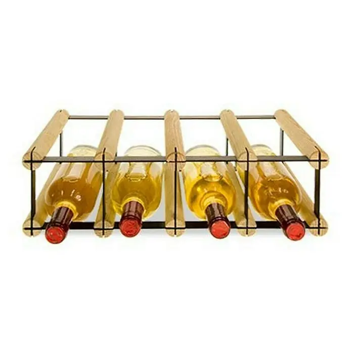 Proregal Flaschenregal Modulares Weinregal VINOTECA MOD METAL für 4x1 Flaschen - Holz - Weinregal aus Holz mit vier Flaschen Weißwein. Praktisches und stilvolles Weinregal zur Aufbewahrung.