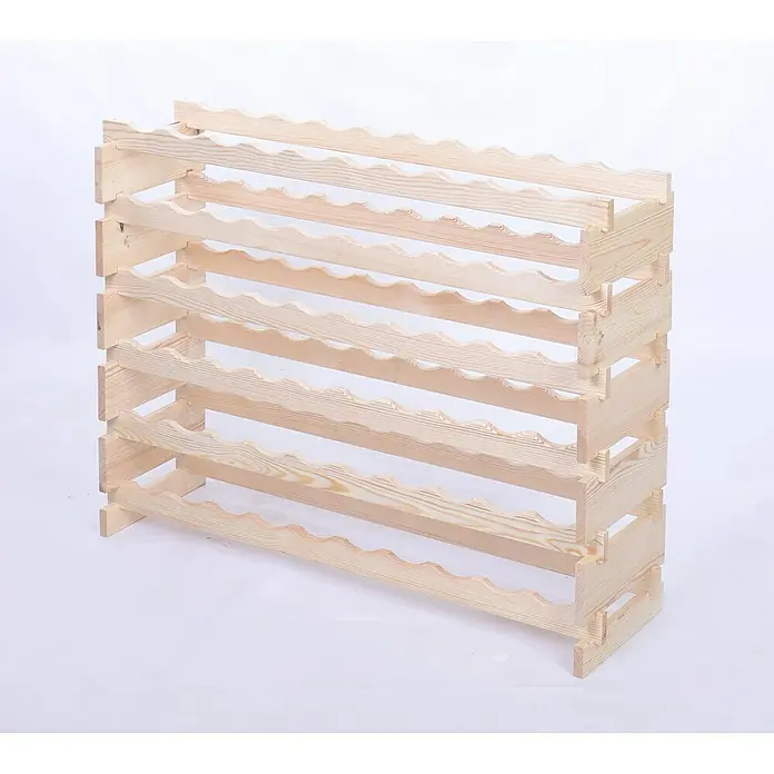 Proregal Flaschenregal Weinregal VINOTECA FLEX PRO für 60 Flaschen - L x B x H: 28 x 103 x 79 cm, Holz, Anzahl Böden: 6 Stk. - Freistehendes Weinregal aus hellem Holz für die stilvolle Lagerung Ihrer Weinsammlung.