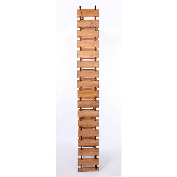 Proregal Flaschenregal Weinregal VINOTECA FLEX PRO für 136 Flaschen - L x B x H: 28 x 84 x 233 cm, Holz, Anzahl Böden: 17 Stk. - Ein rustikaler Holzregal mit horizontalen Brettern, ideal für Weinlagerung oder dekorative Zwecke, bringt Wärme in jeden Raum.