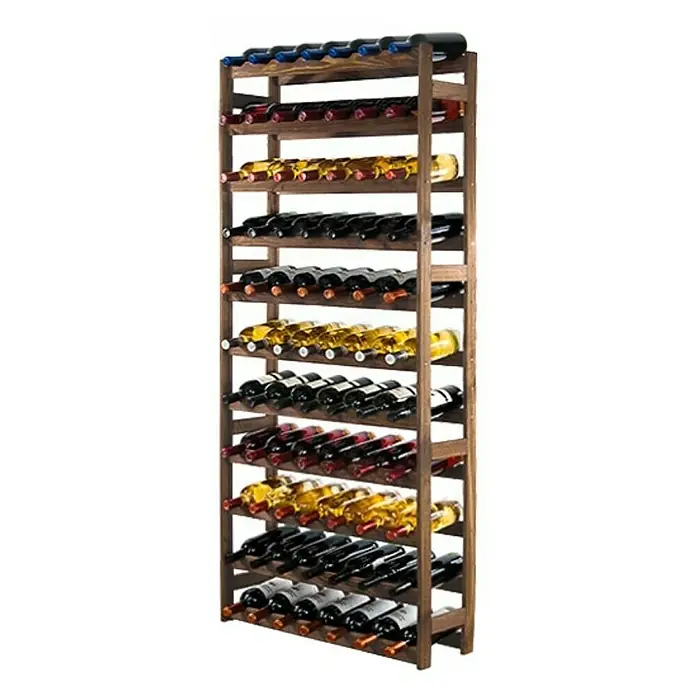Proregal Flaschenregal Weinregal PINOTWINE für 77 Flaschen - L x B x H: 25 x 72 x 166 cm, Holz - Holz Weinregal mit mehreren Reihen voller Weinflaschen, ideal für die stilvolle Lagerung und Präsentation von Wein.