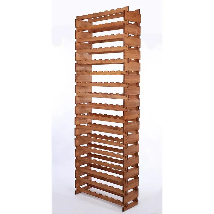 Proregal Flaschenregal Weinregal VINOTECA FLEX PRO für 136 Flaschen - L x B x H: 28 x 84 x 233 cm, Holz, Anzahl Böden: 17 Stk. - Ein hoher, hölzerner Weinflaschenhalter mit mehreren Regalböden, die für die Lagerung von Weinflaschen geeignet sind, ideal für Weinliebhaber.