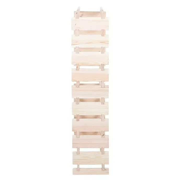 Proregal Flaschenregal Weinregal VINOTECA FLEX PRO für 60 Flaschen - Holz, Anzahl Böden: 10 Stk. - Holzregal mit mehreren Fächern. Das Regal besteht aus hellen Holzplanken, die mit kleinen Holzstücken verbunden sind.