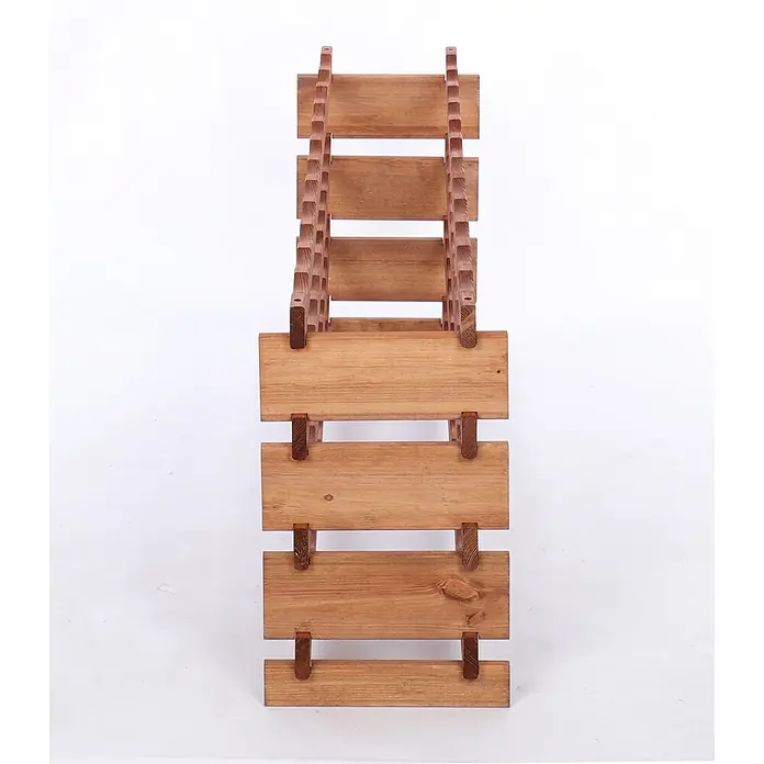 Proregal Flaschenregal Weinregal VINOTECA FLEX PRO für 48 Flaschen - L x B x H: 28 x 123 x 51 cm, Holz, Anzahl Böden: 4 Stk. - Holzregal mit einer Struktur für Weinflaschenaufbewahrung und einer unteren Ablage für weitere Gegenstände.