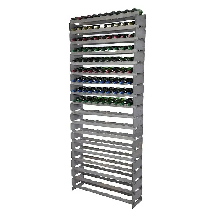 Proregal Flaschenregal Weinregal VINOTECA FLEX PRO für 180 Flaschen - L x B x H: 28 x 103 x 247 cm, Holz, Anzahl Böden: 18 Stk. - Graues Weinregal aus Holz mit mehreren Fächern zur Aufbewahrung von Flaschen. Ideal für Weinliebhaber und zur Präsentation einer Sammlung.