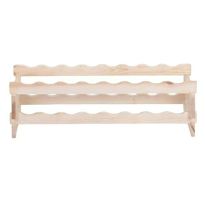Proregal Flaschenregal Weinregal VINOTECA FLEX PRO für 16 Flaschen - L x B x H: 28 x 84 x 23 cm, Holz, Anzahl Böden: 2 Stk. - Diese Aufnahme zeigt ein hölzernes Weinregal mit drei Ablagen, das sich ideal zur Aufbewahrung von Weinflaschen eignet.